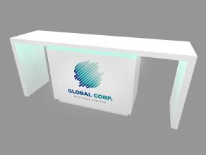 MOD-1742 Waterfall Workstation Counter with MOD-1596 Counter-- Image 1