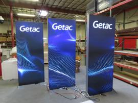 (3) MOD-1646 Double-sided SuperNova Lightboxes with Monitor Mounts and SEG Fabric Graphics -- View 2